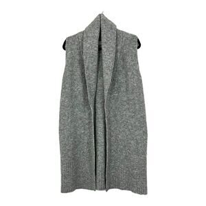 Lou & Grey Womens Size Medium Gray Wool Blend Sleeveless Sweater Vest